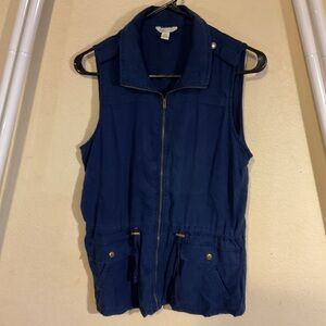 Cato Blue Sleeveless Vest with Pockets Size Medium